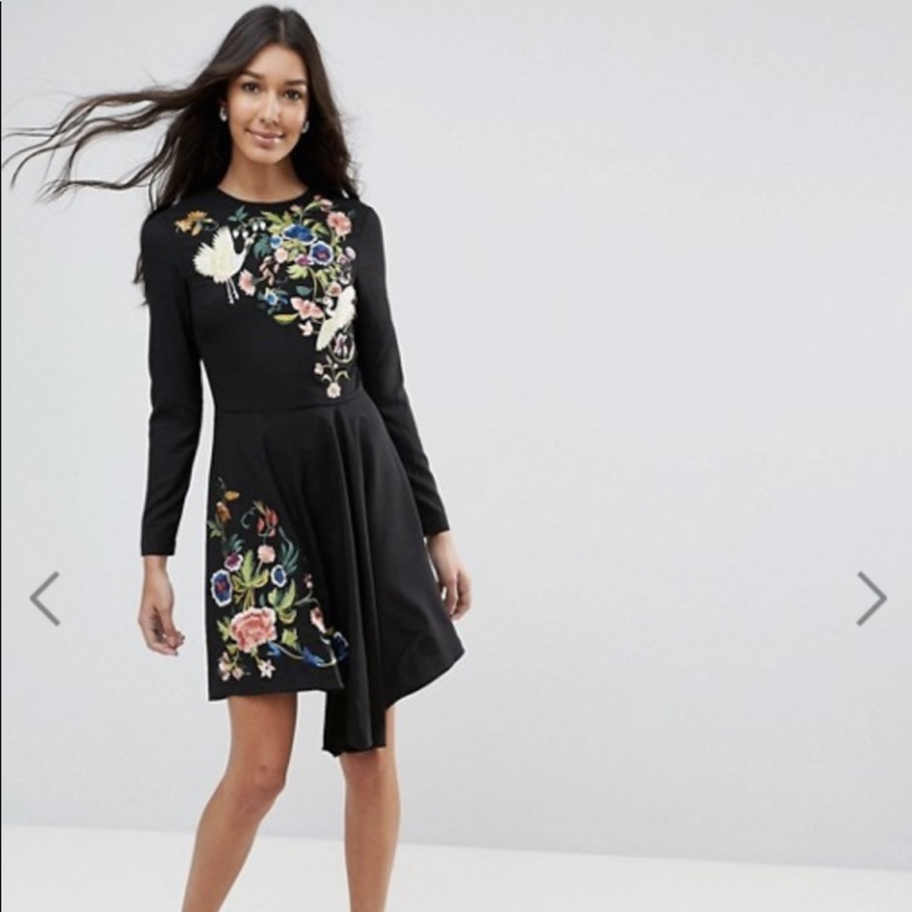 Tall Embroidered Skater Dress
